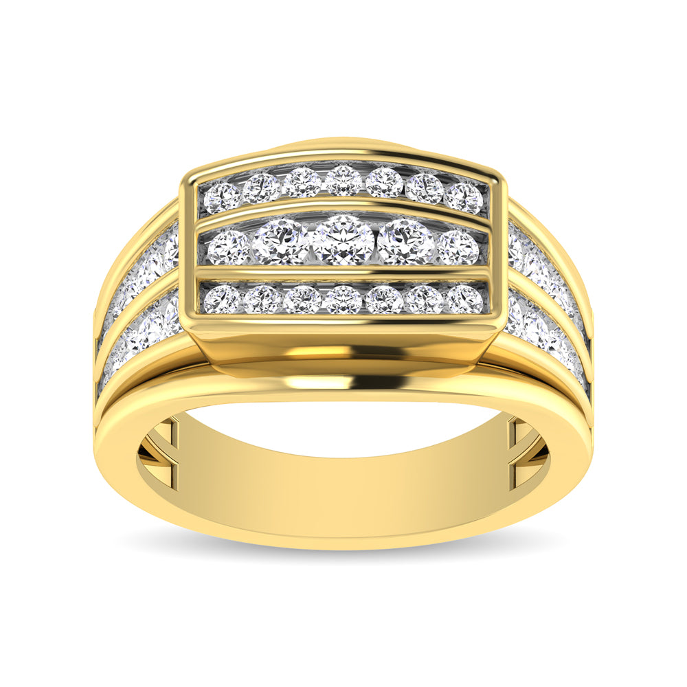 10K Yellow Gold 1 1/2 Ct.Tw. Diamond Men&apos;s Fashion Ring