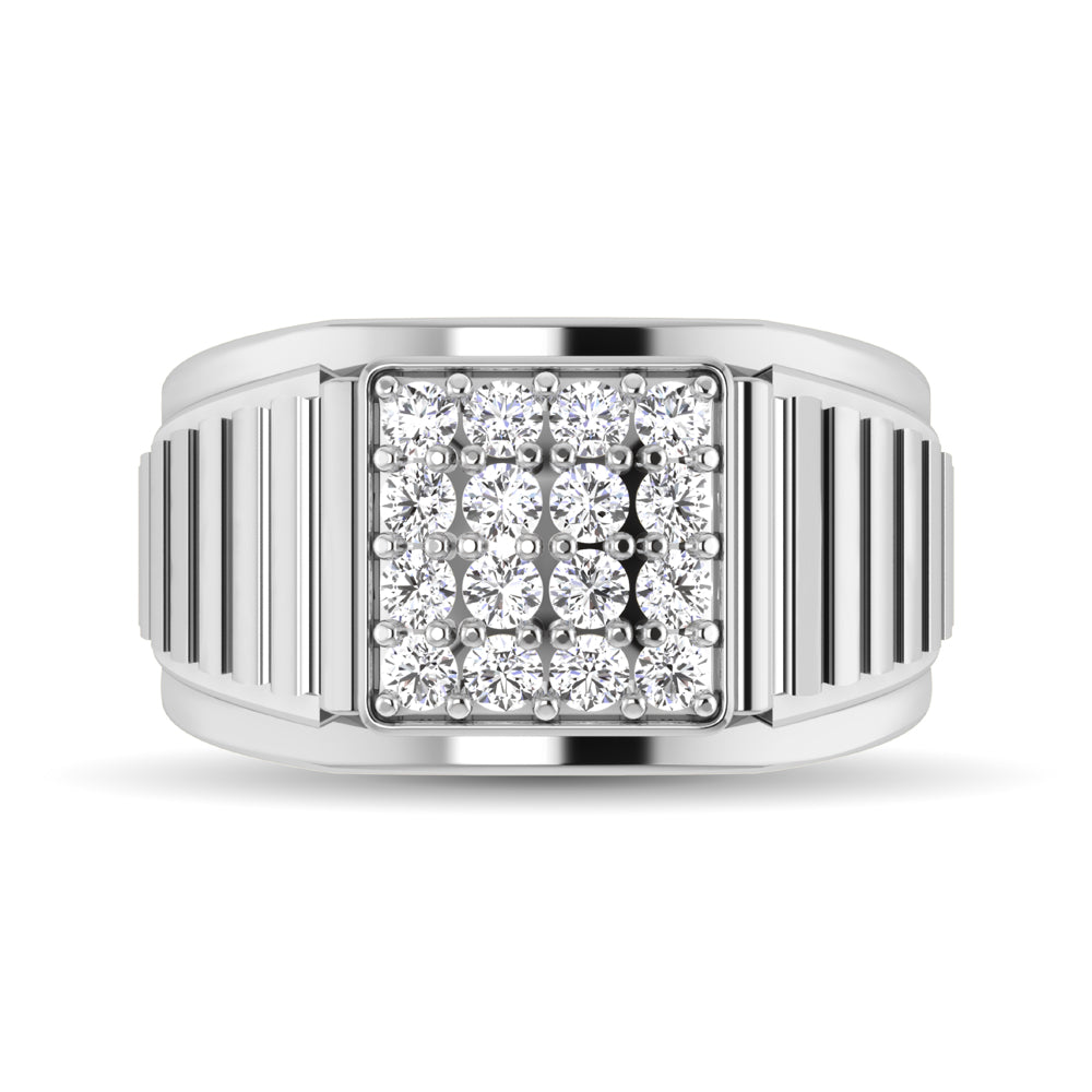 10K White Gold 1 Ct.Tw. Diamond Men&apos;s Fashion Ring