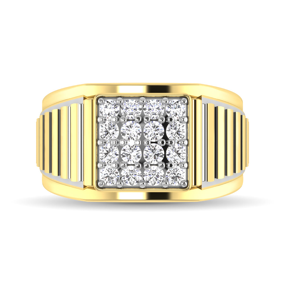 10K Yellow Gold 1 Ct.Tw. Diamond Mens Fashion Ring