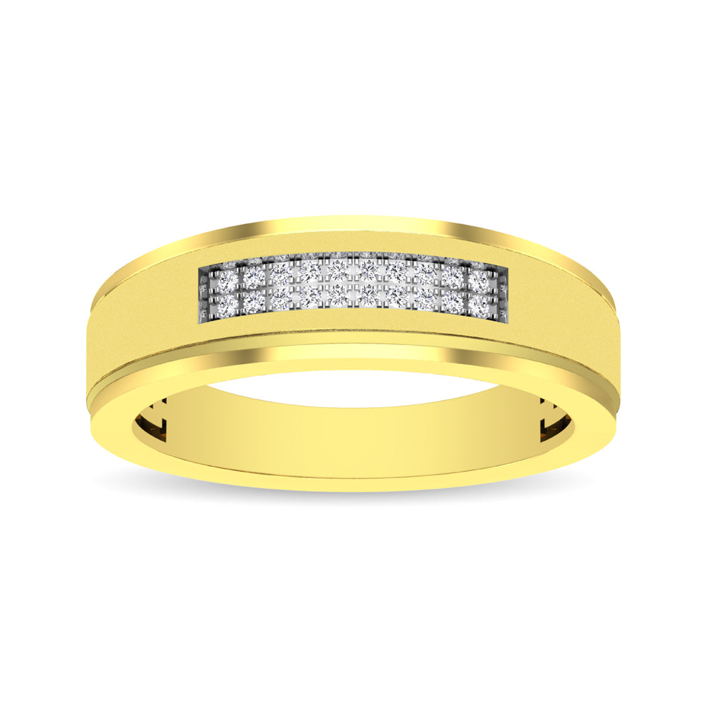 10K Yellow Gold Diamond 1/10 Ctw Mens Ring