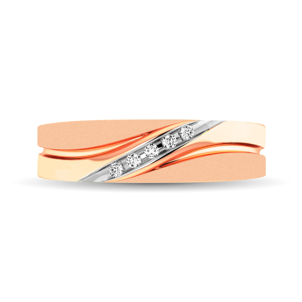 Men&apos;s 1/20 Ctw. Diamond Slant Ring in 10K Rose Gold