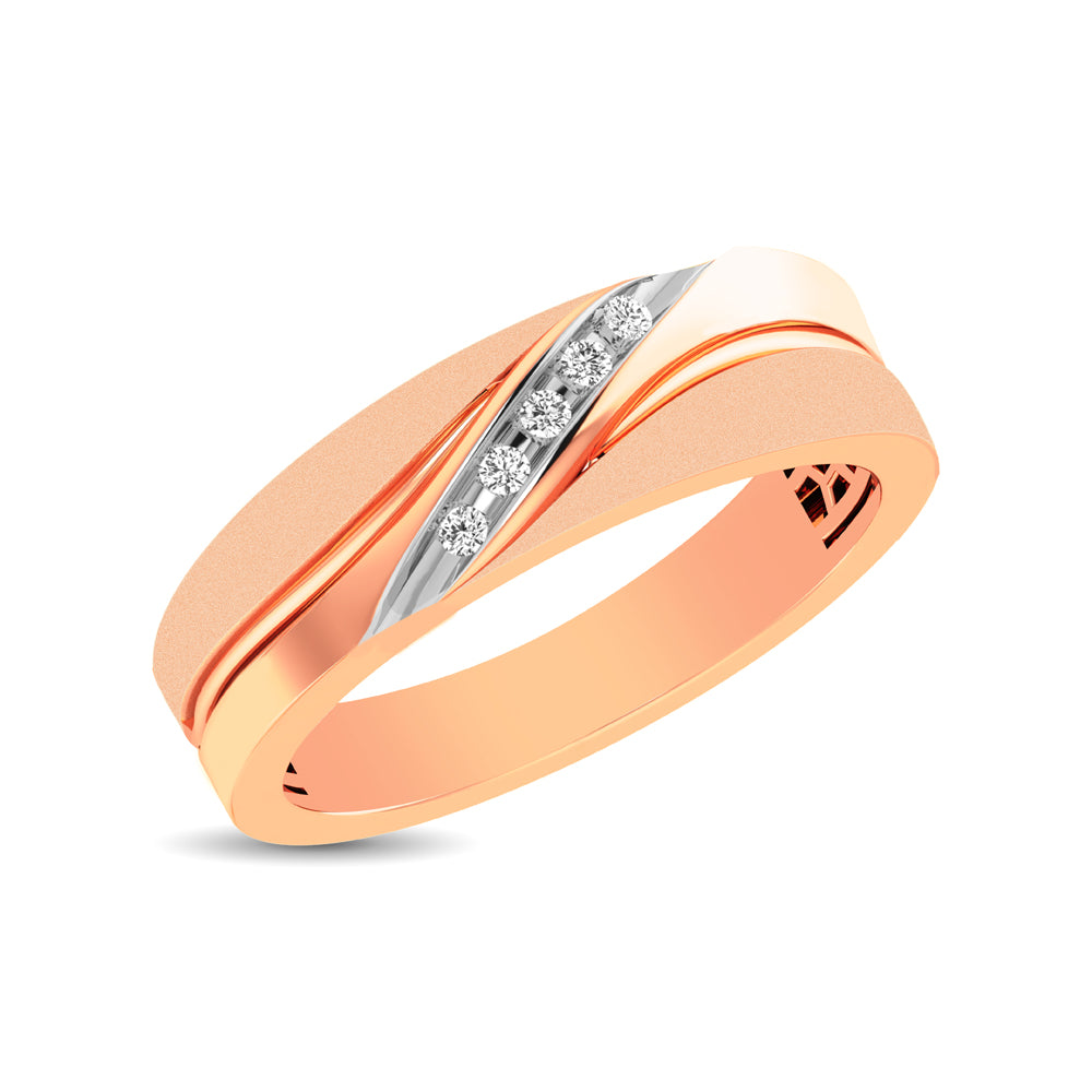 Men&Apos;S 1/20 Ctw. Diamond Slant Ring In 10K Rose Gold