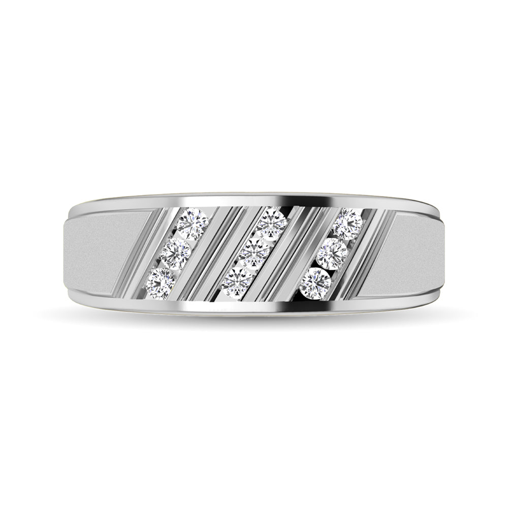 Diamond 1/2 Ct Tw Mens Ring In 10K White Gold