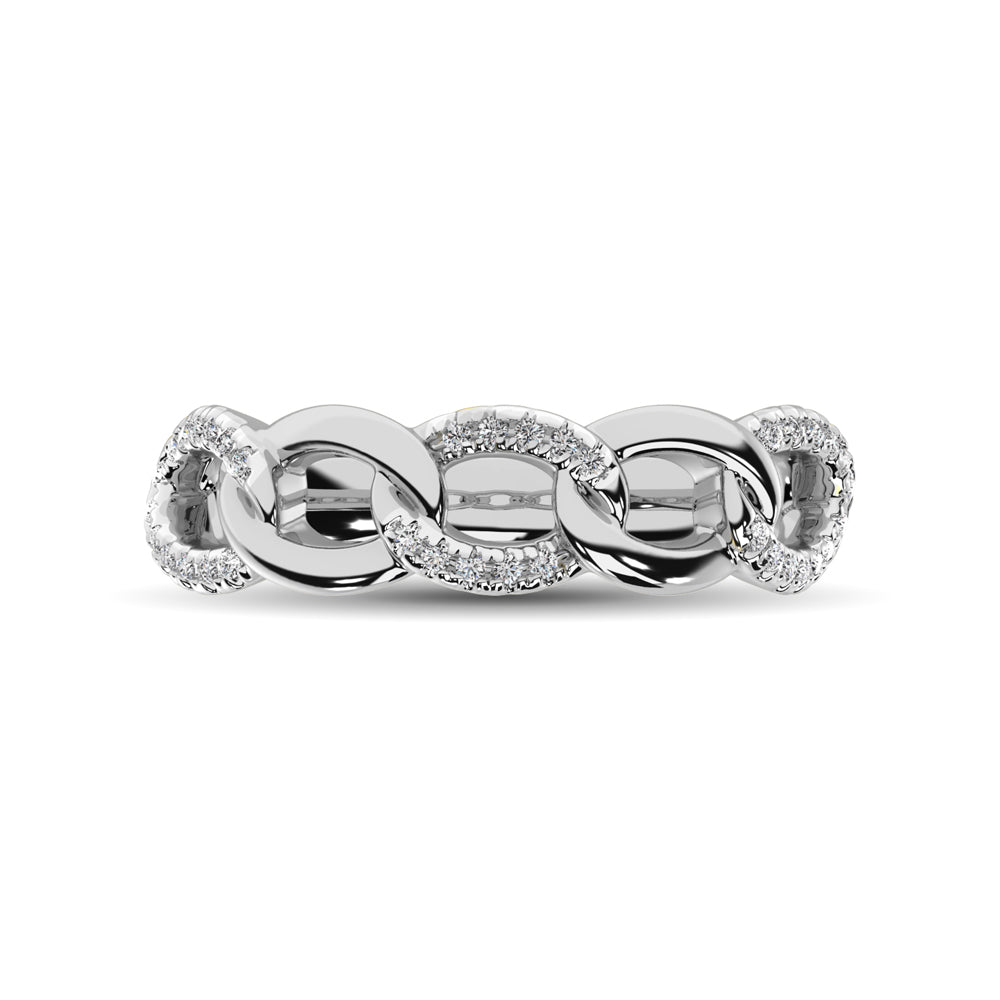 14K White Gold 1/6 Ct.Tw. Diamond Interlinked Annivesary Band