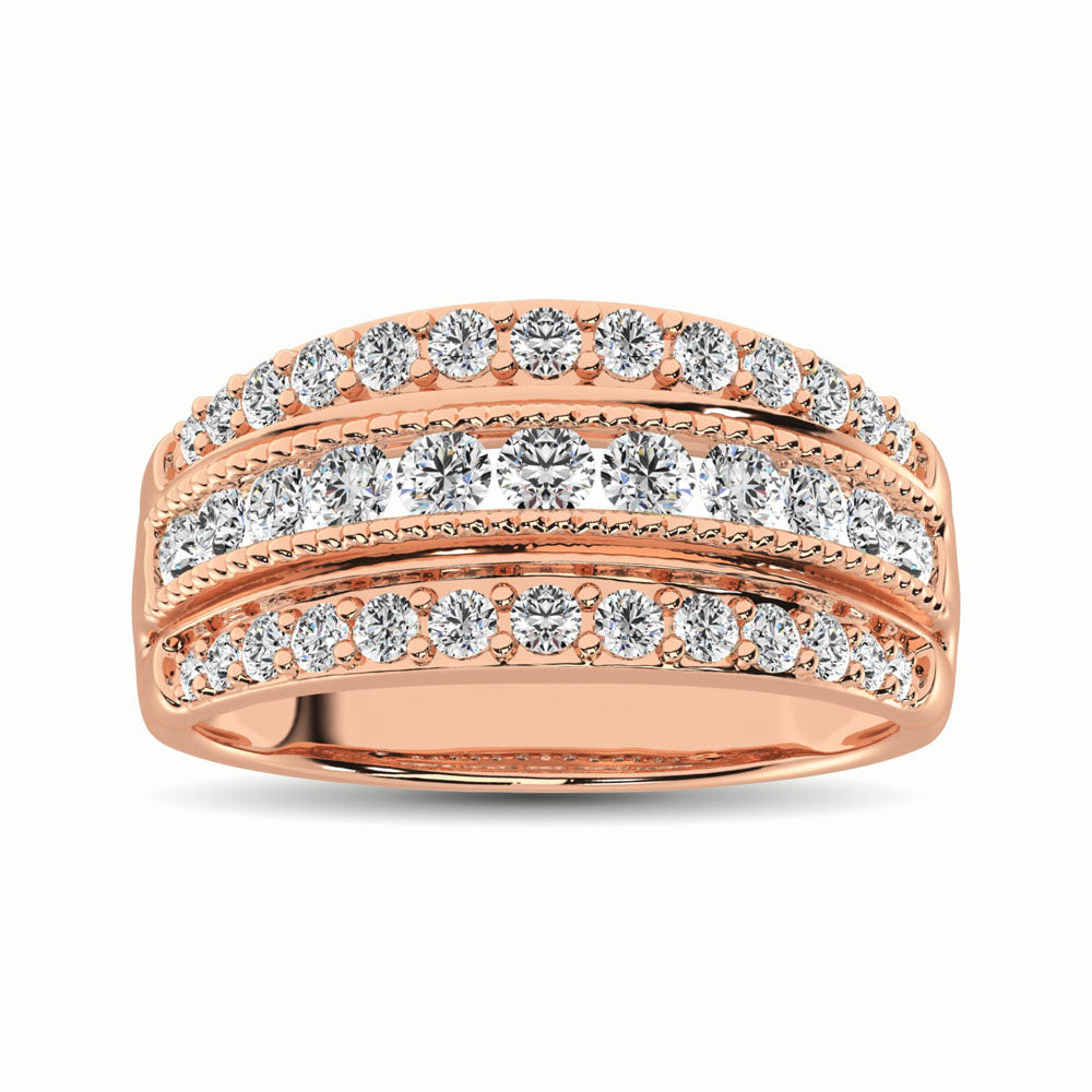 14K Rose Gold 1 Ct.Tw. Diamond Fashion Ring