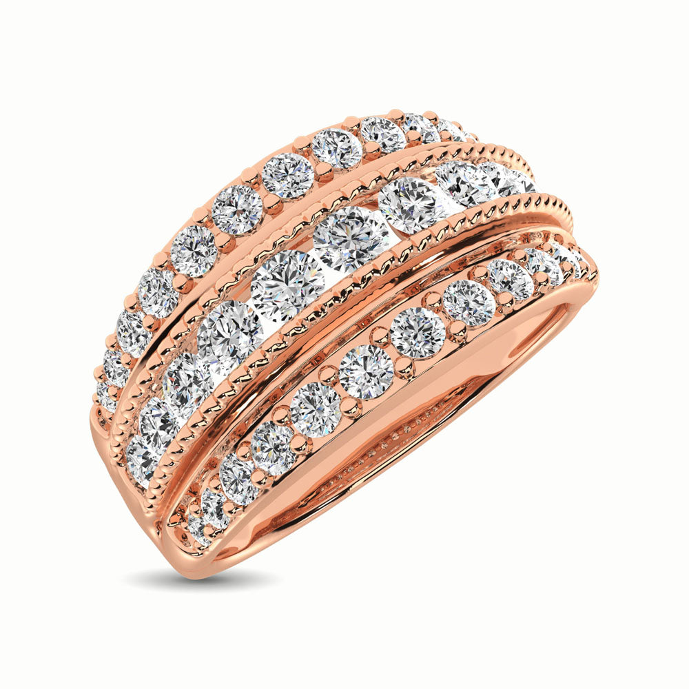 14K Rose Gold 1 Ct.Tw. Diamond Fashion Ring