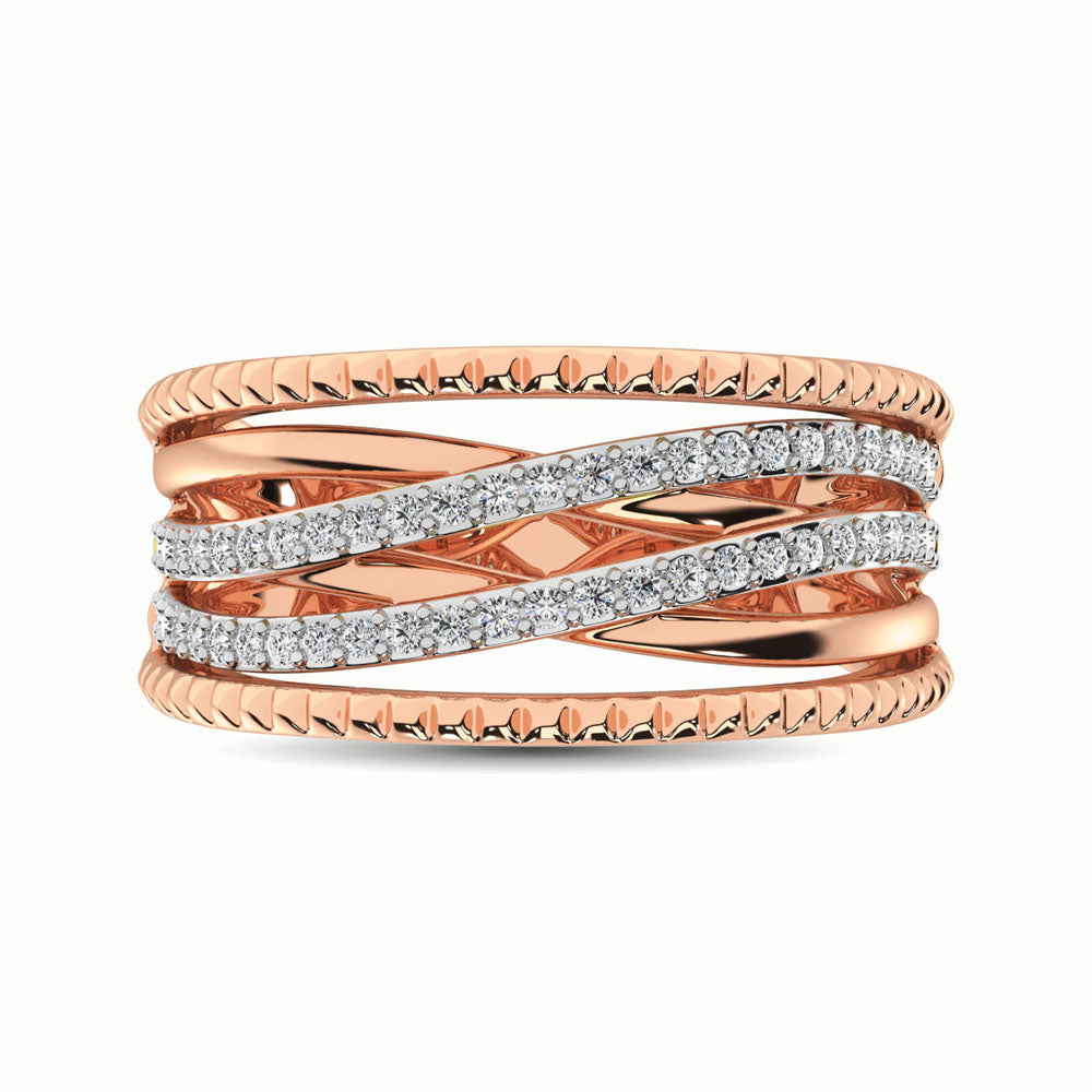 14K Rose Gold 1/3 Ct.Tw. Diamond Fashion Ring