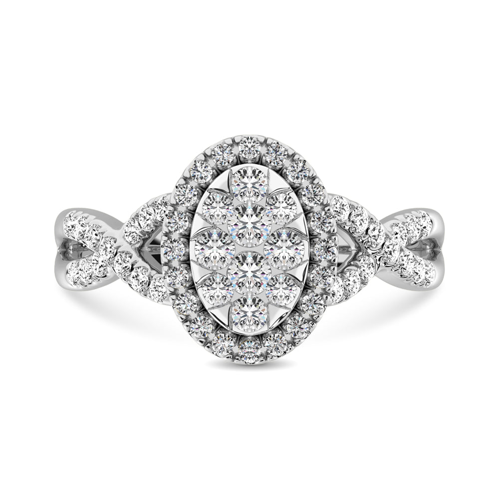 14K White Gold  3/4 Ct.Tw. Diamond Fashion Ring