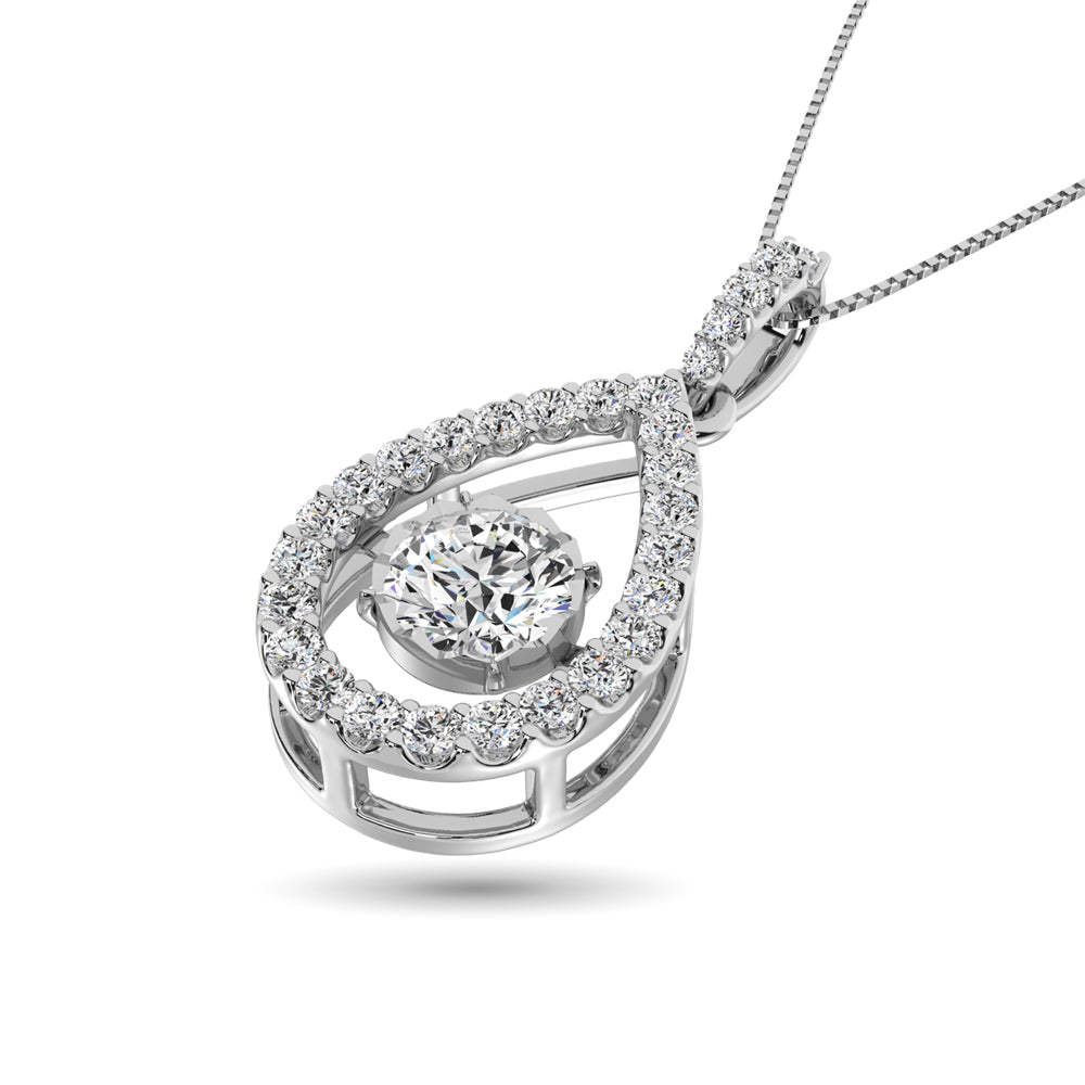Diamond 2 Ct.Tw. Pear Shape Shimmering Pendant In 14K White Gold