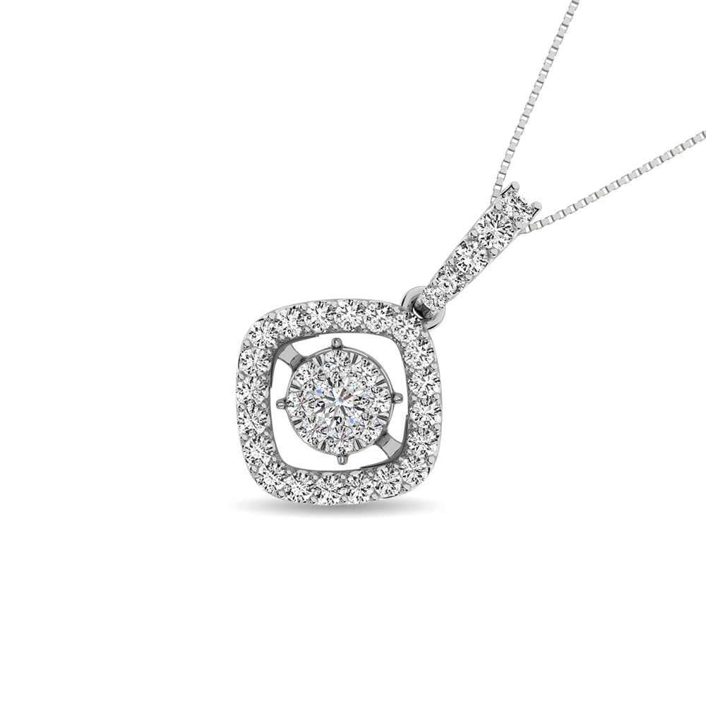 Moving Diamond 5/8 Ct Tw Pendant In 14K White Gold