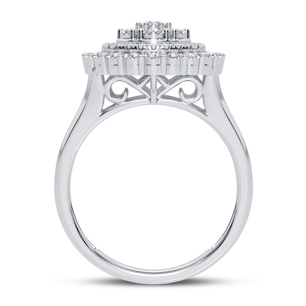 10K White Gold Exquisite 0.20Ct Diamond Ring