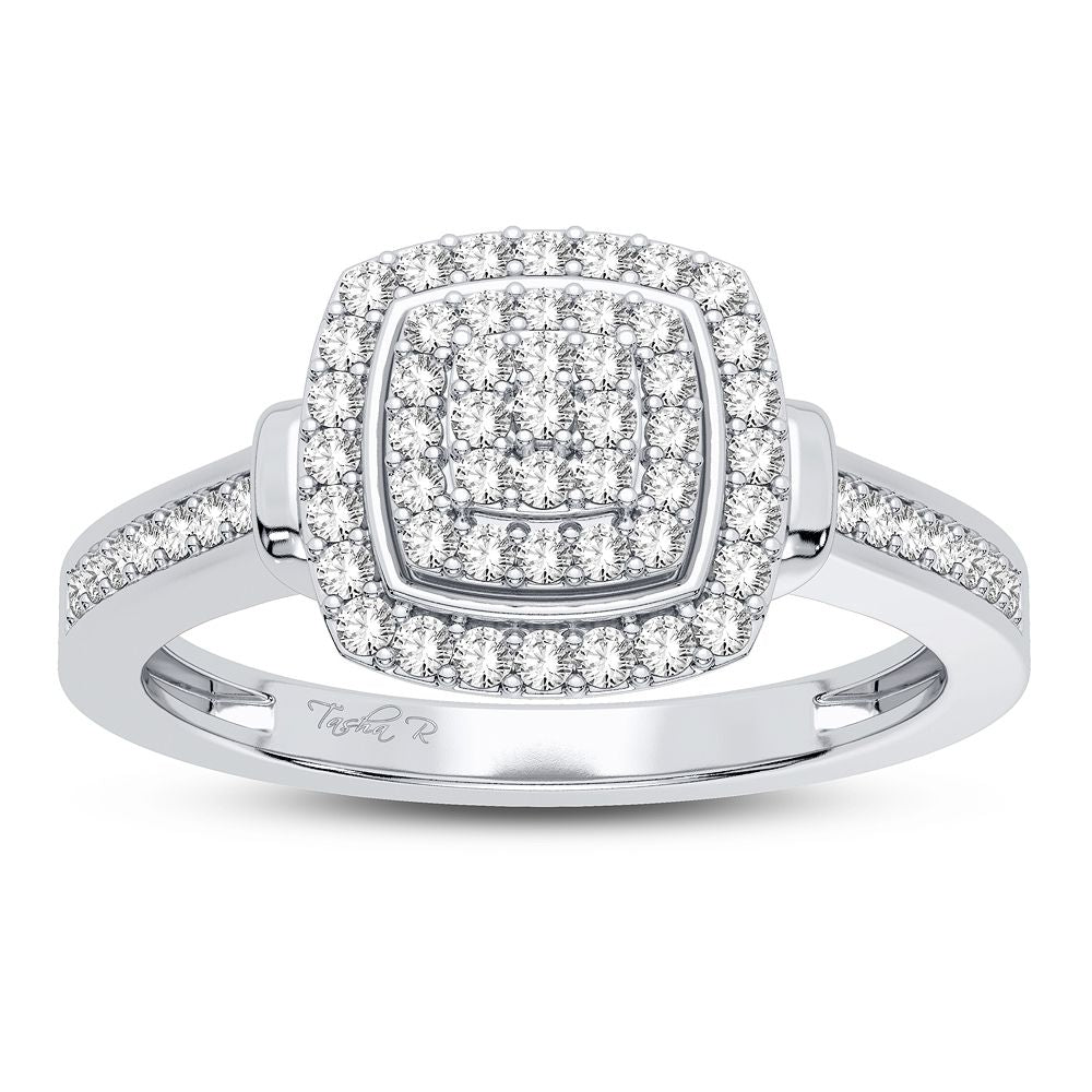 10K White Gold Dazzling 0.10Ct Diamond Ring