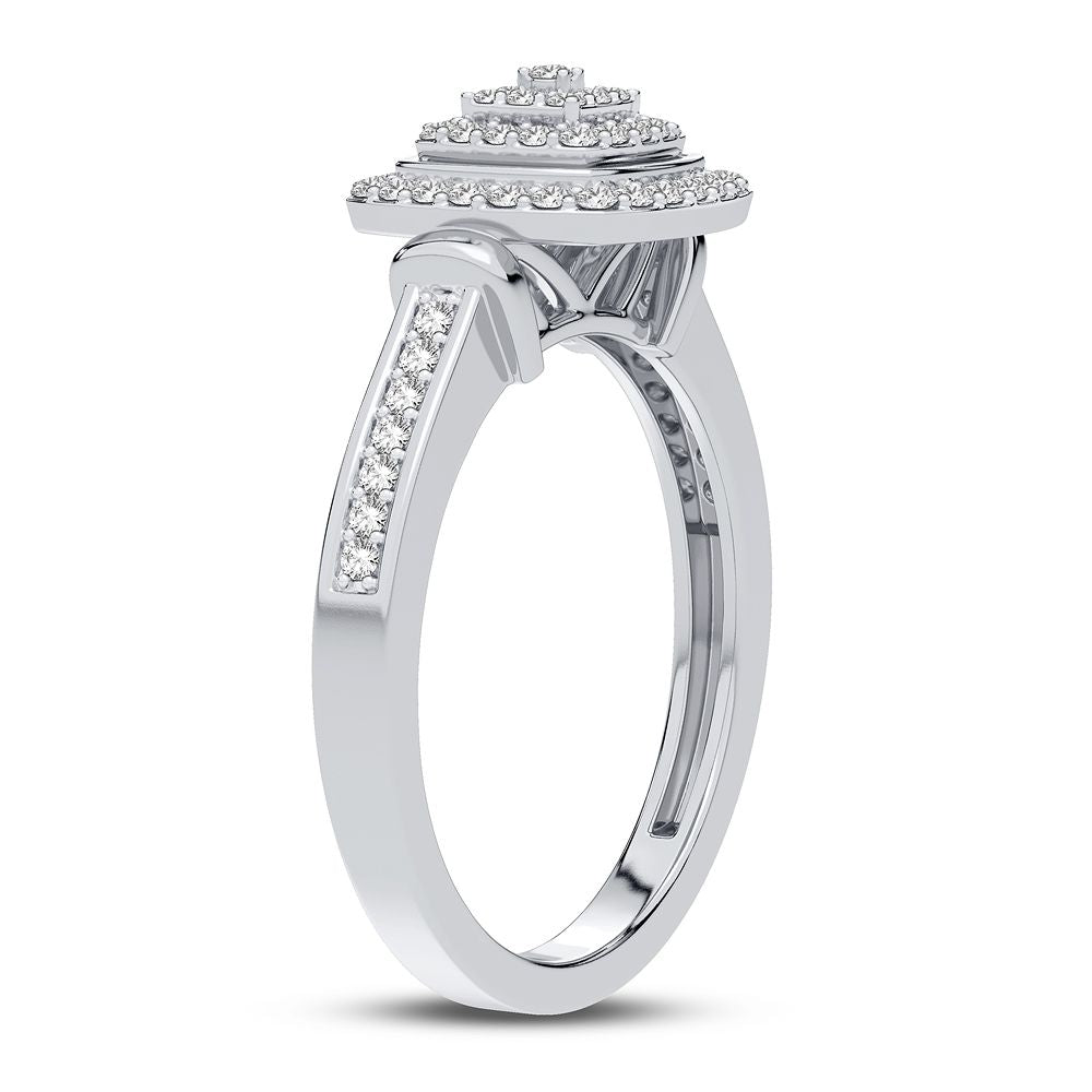 10K White Gold Dazzling 0.10Ct Diamond Ring