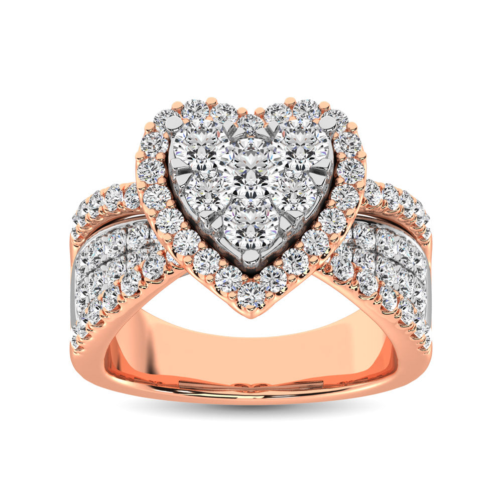 Diamond 1 Ct.Tw. Heart Engagement Ring In 14K Two Tone Gold