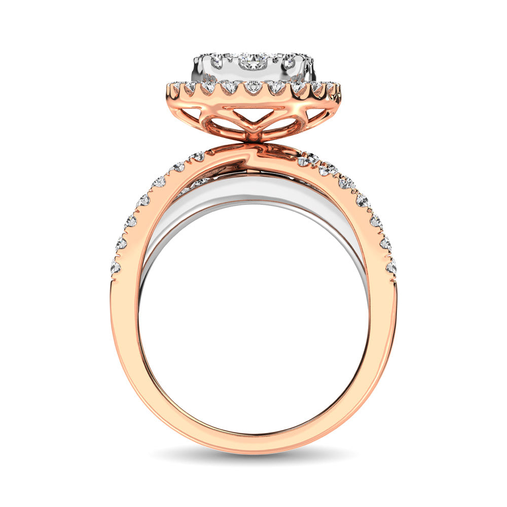 Diamond 2 Ct.Tw. Round Shape Engagement Ring In 14K Two Tone Gold