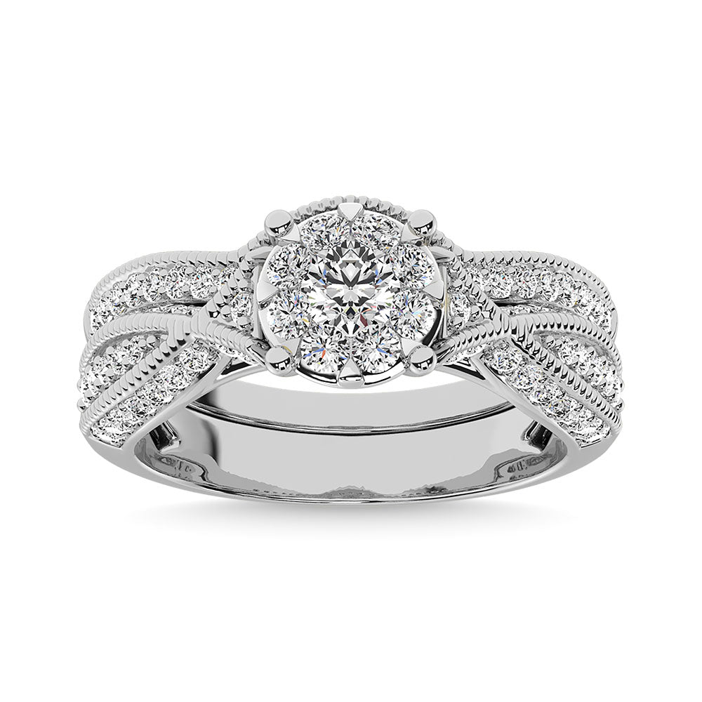 Diamond 1 Ct.Tw. Bridal Ring In  14K White Gold
