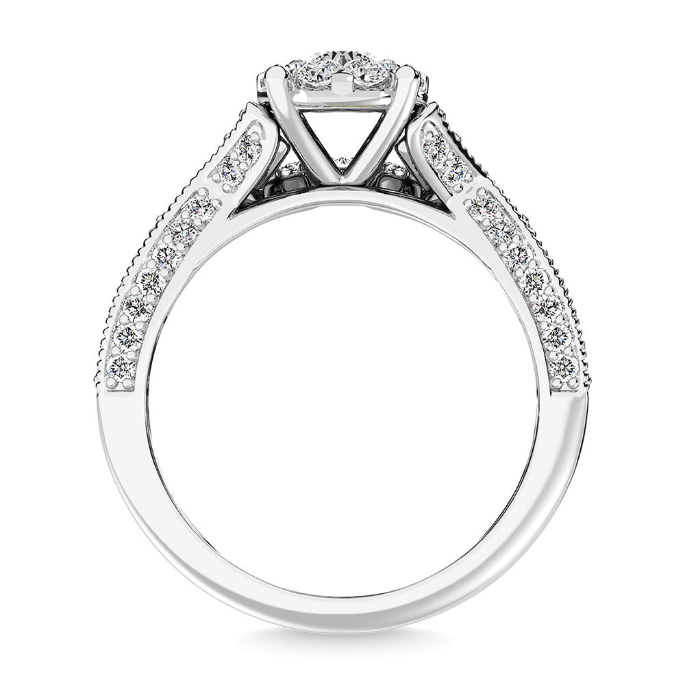 Diamond 1 Ct.Tw. Bridal Ring in  14K White Gold