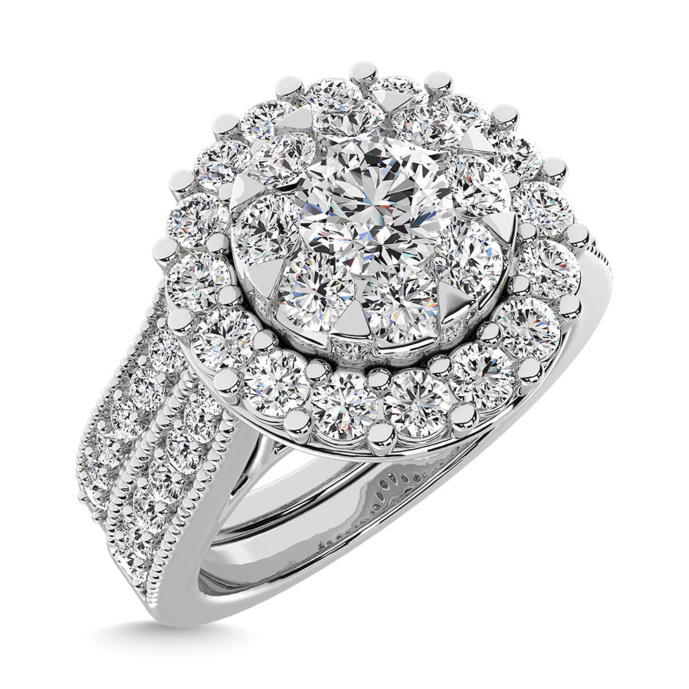 Diamond 1 1/2 Ct.Tw. Bridal Ring in  14K White Gold