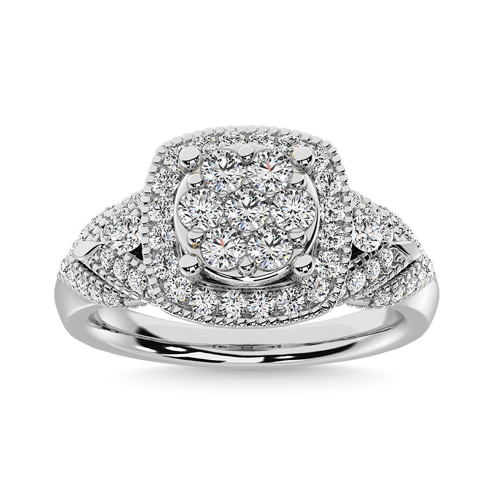 Diamond  1 Ct.Tw. Engagement Ring In 14K White Gold