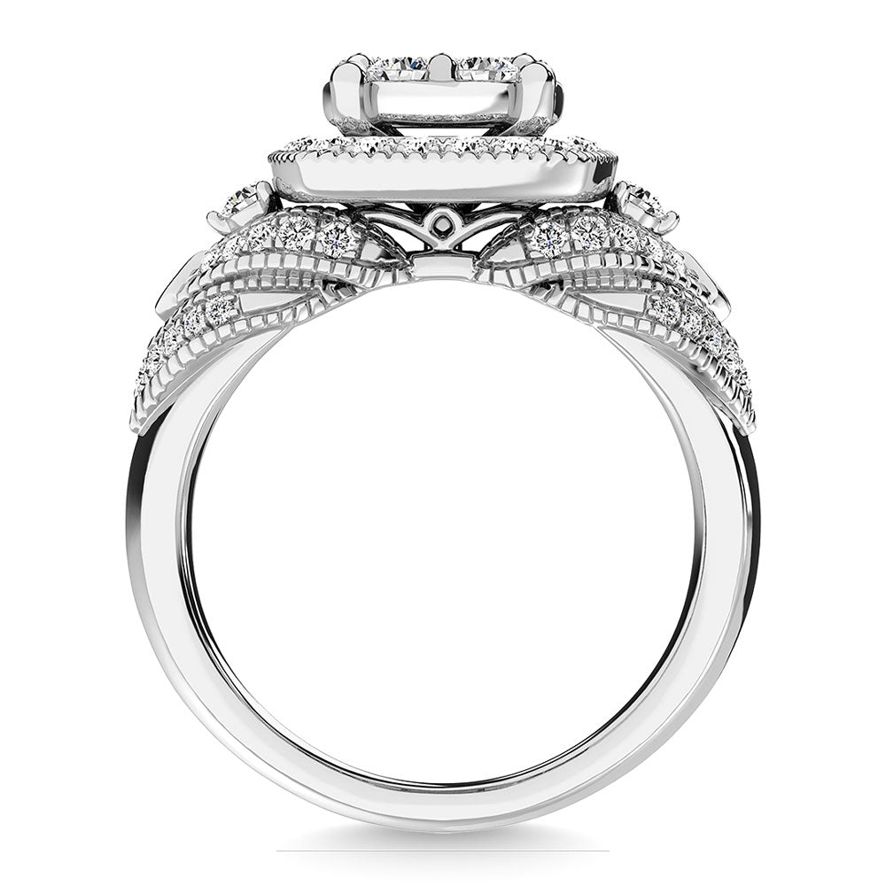 Diamond  1 Ct.Tw. Engagement Ring In 14K White Gold