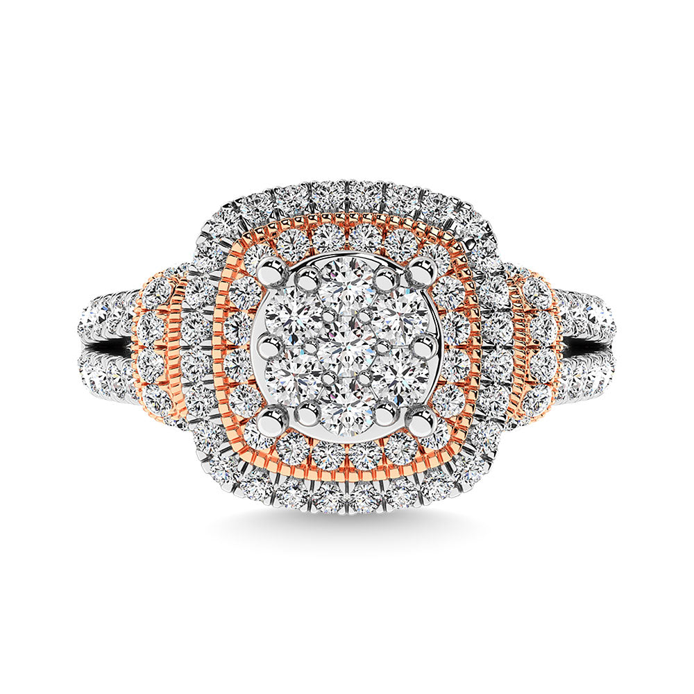 Diamond 1 1/2 Ct.Tw. Engagement Ring In 14K Two Tone Gold