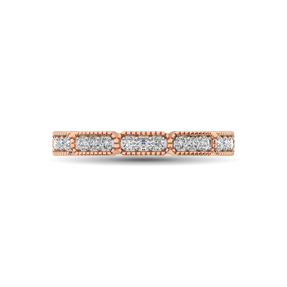 14K Rose Gold 1/5 Ctw Diamond Band