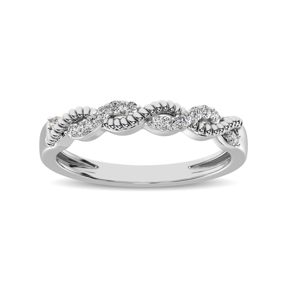 Diamond 1/10 Ctw  Twist Band In 14K White Gold