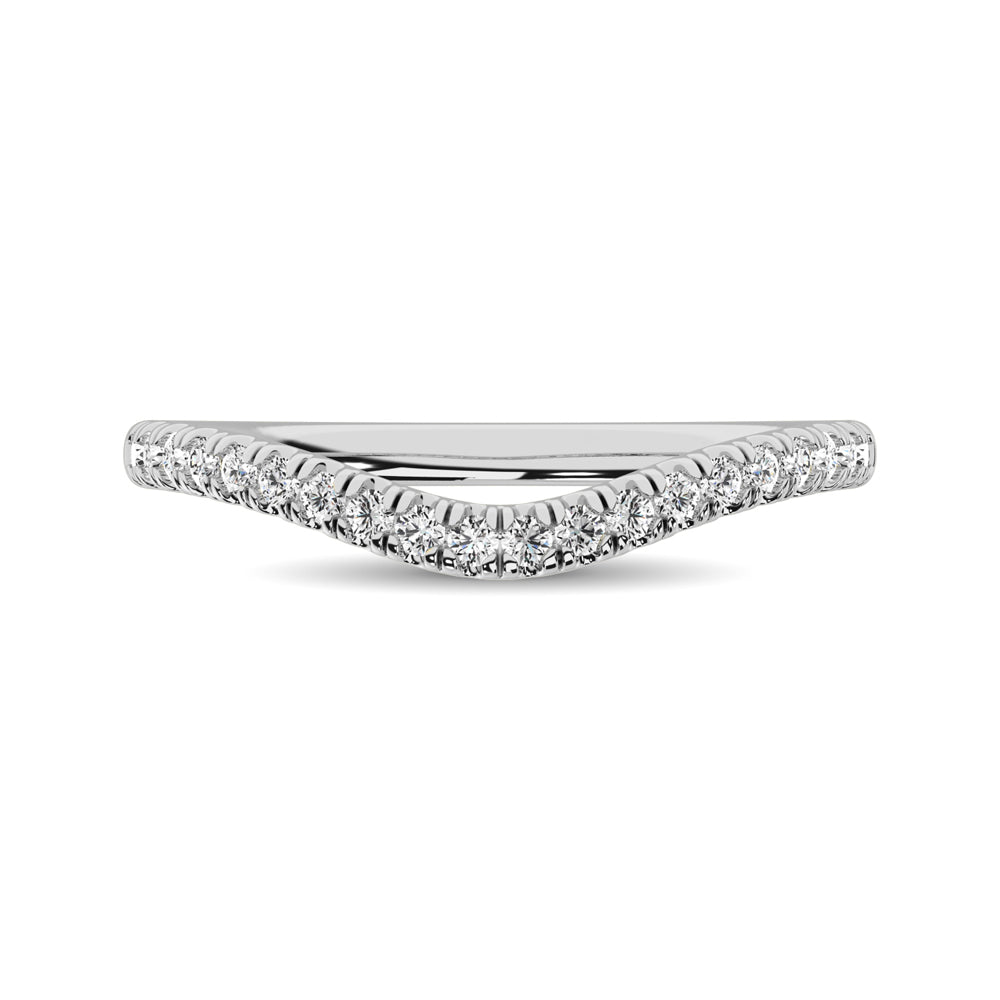 14K White Gold 1/6 Ctw Contour Band Ring