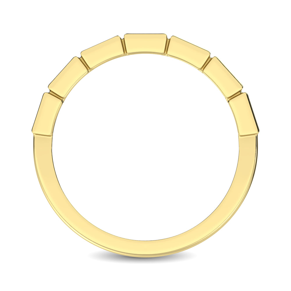 14K Yellow Gold 1/4 Ct.Tw. Diamond Straight Buggete Stackable Band