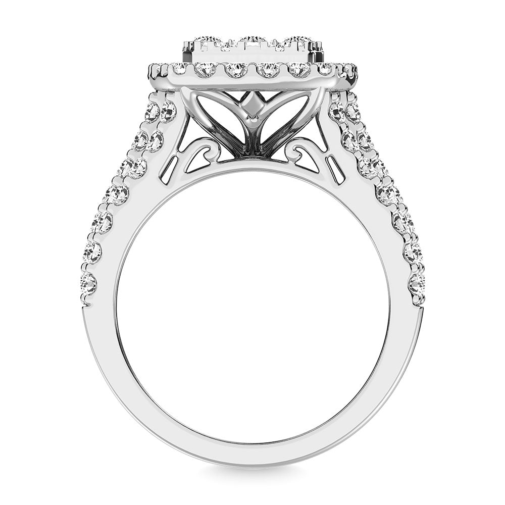 Diamond 2 Ct.Tw.. Engagement Ring In 14K White Gold