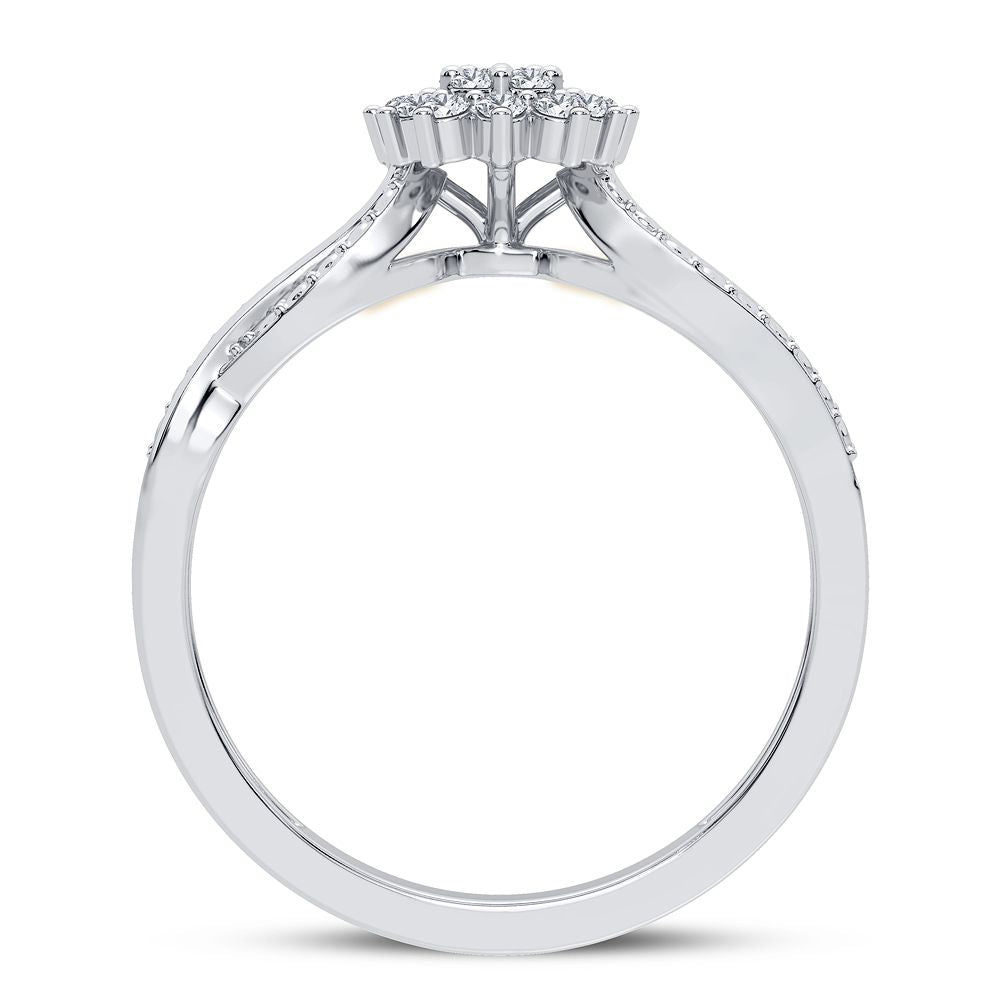 10K White Gold Dazzling 0.20Ct Diamond Ring