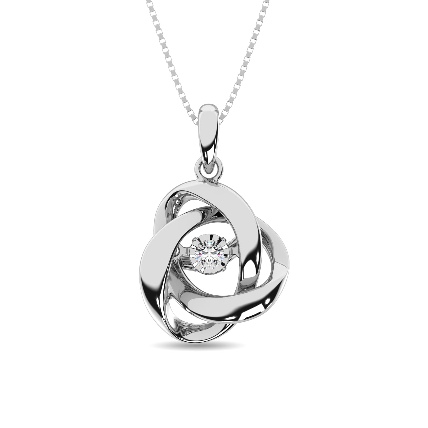 Diamond 1/20 Ct.Tw. Shimmering Pendant In Sterling Silver