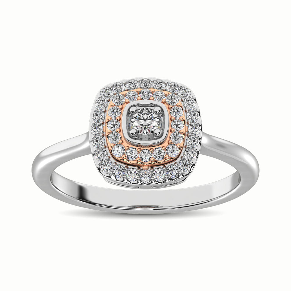 10K Two Tone 1/4 Ct.Tw. Diamond Fashion Ring