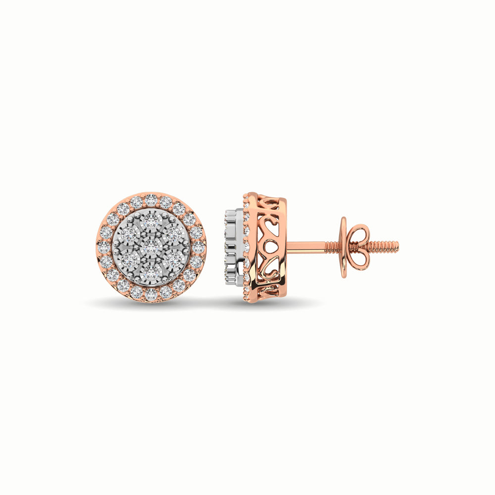 10K Two Tone 1/2 Ct.Tw. Diamond Stud Earrings