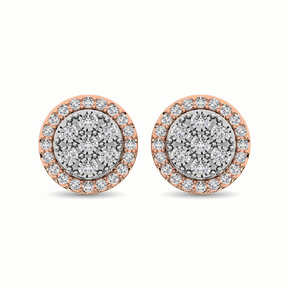 10K Two Tone 1/2 Ct.Tw. Diamond Stud Earrings
