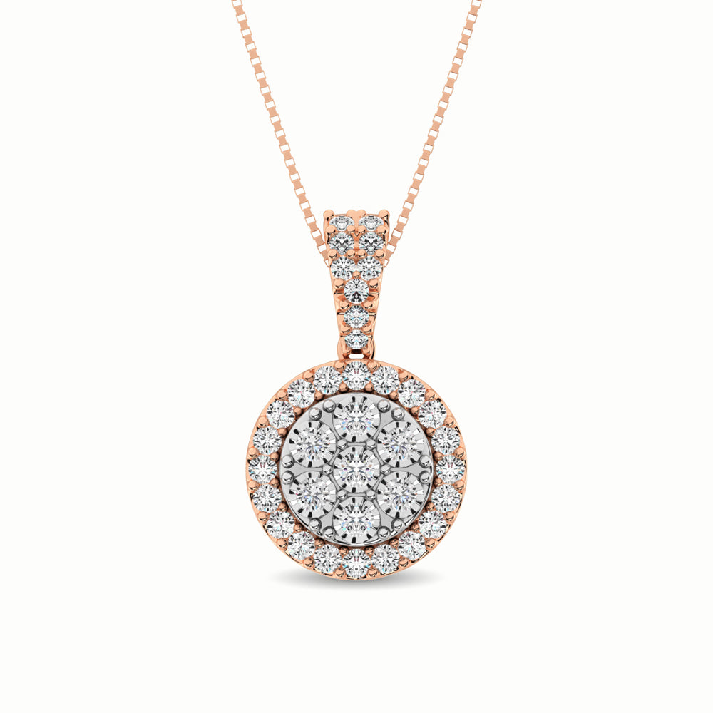 10K Two Tone 1/2 Ct.Tw. Diamond Pendant