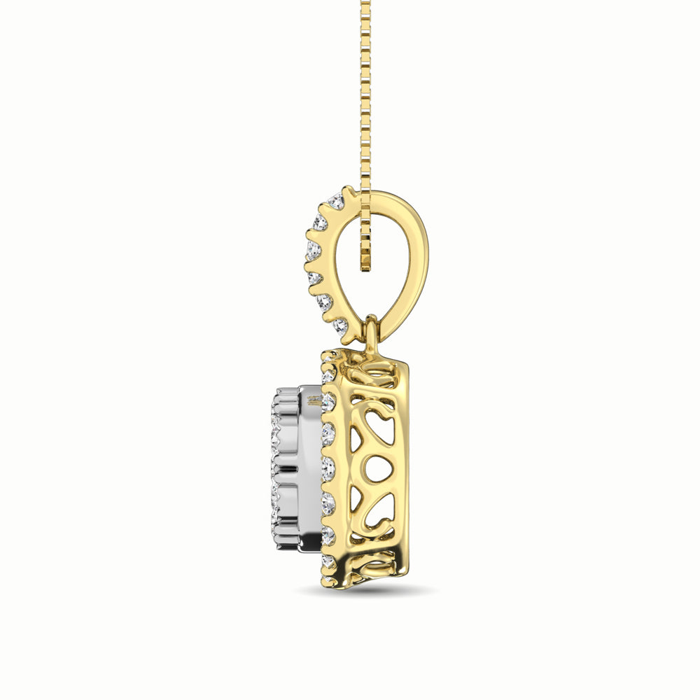 10K Two Tone 1/2 Ct.Tw. Diamond Pendant