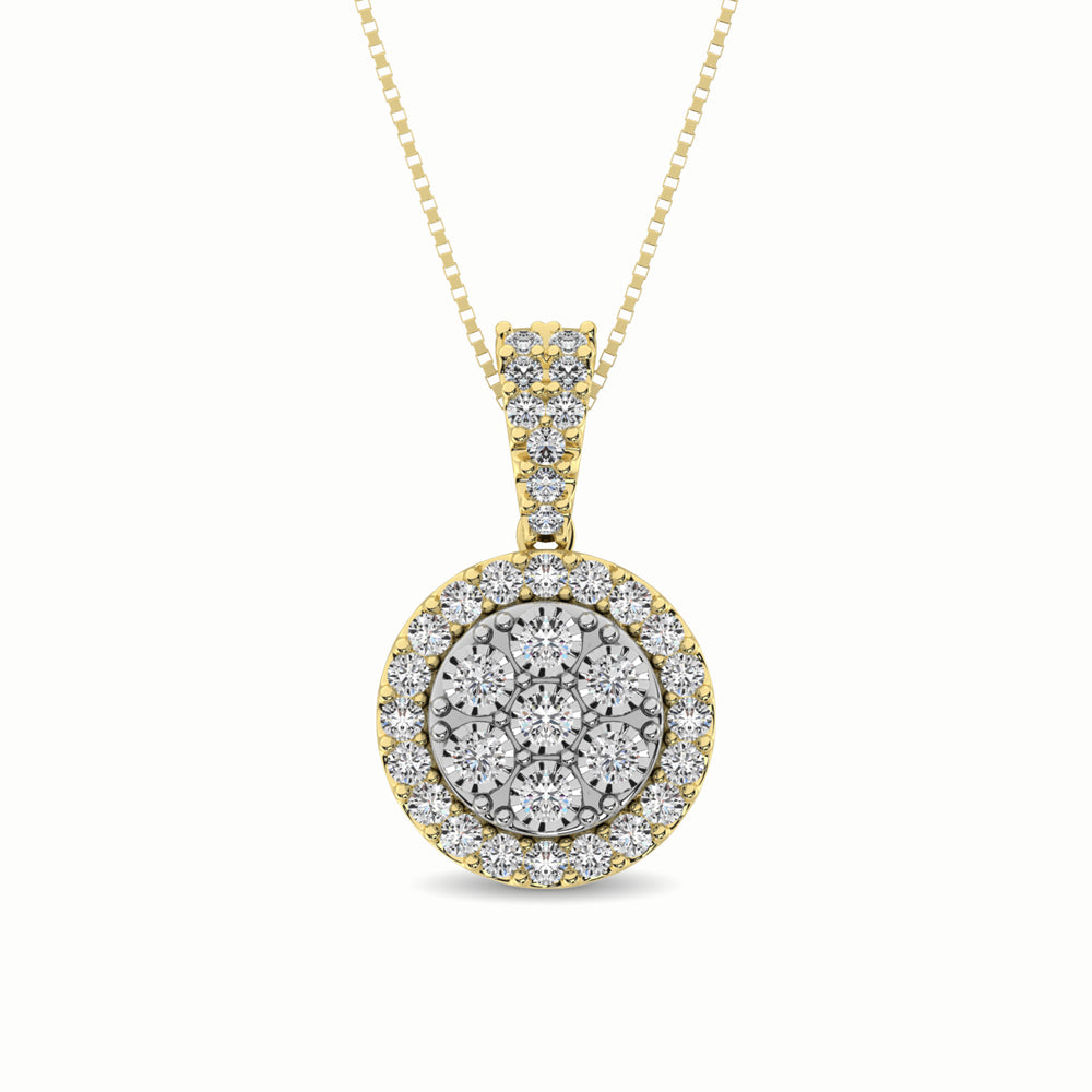 10K Two Tone 1/2 Ct.Tw. Diamond Pendant
