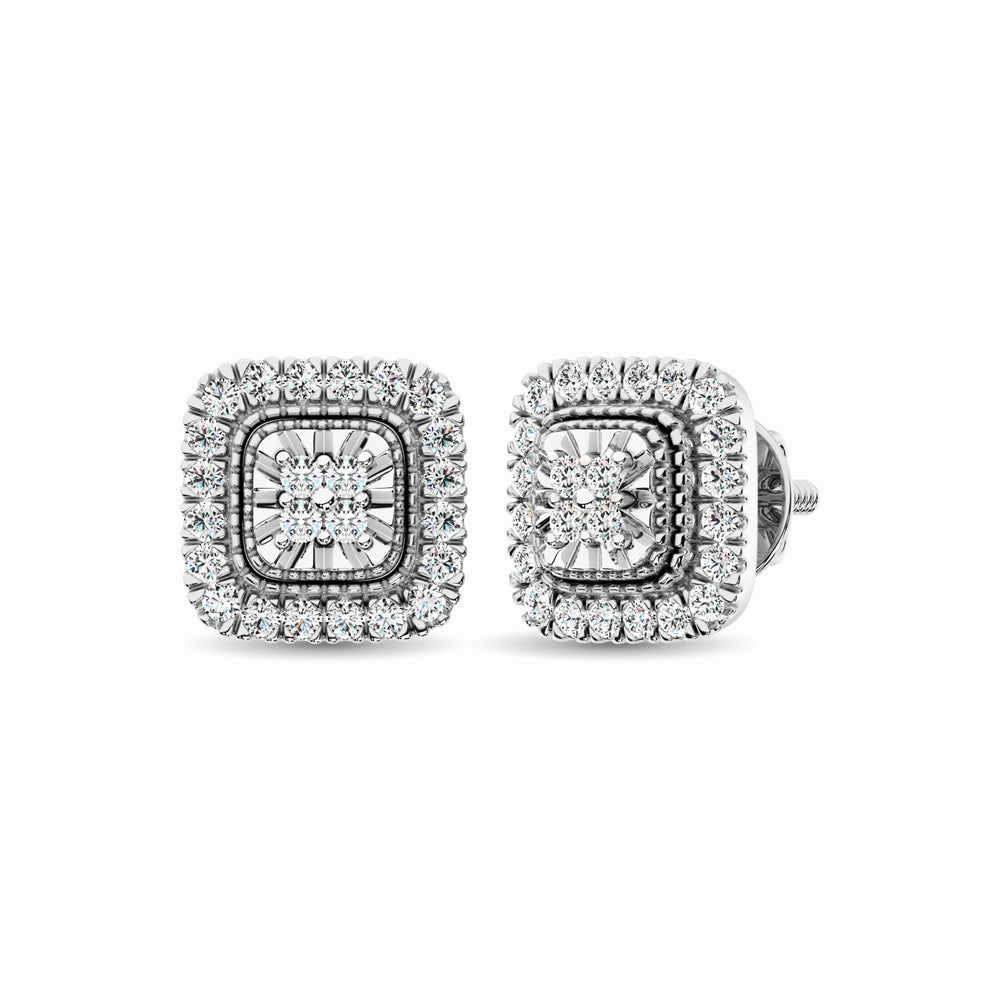 10K White Gold 1/3 Ct.Tw. Diamond Stud Earrings