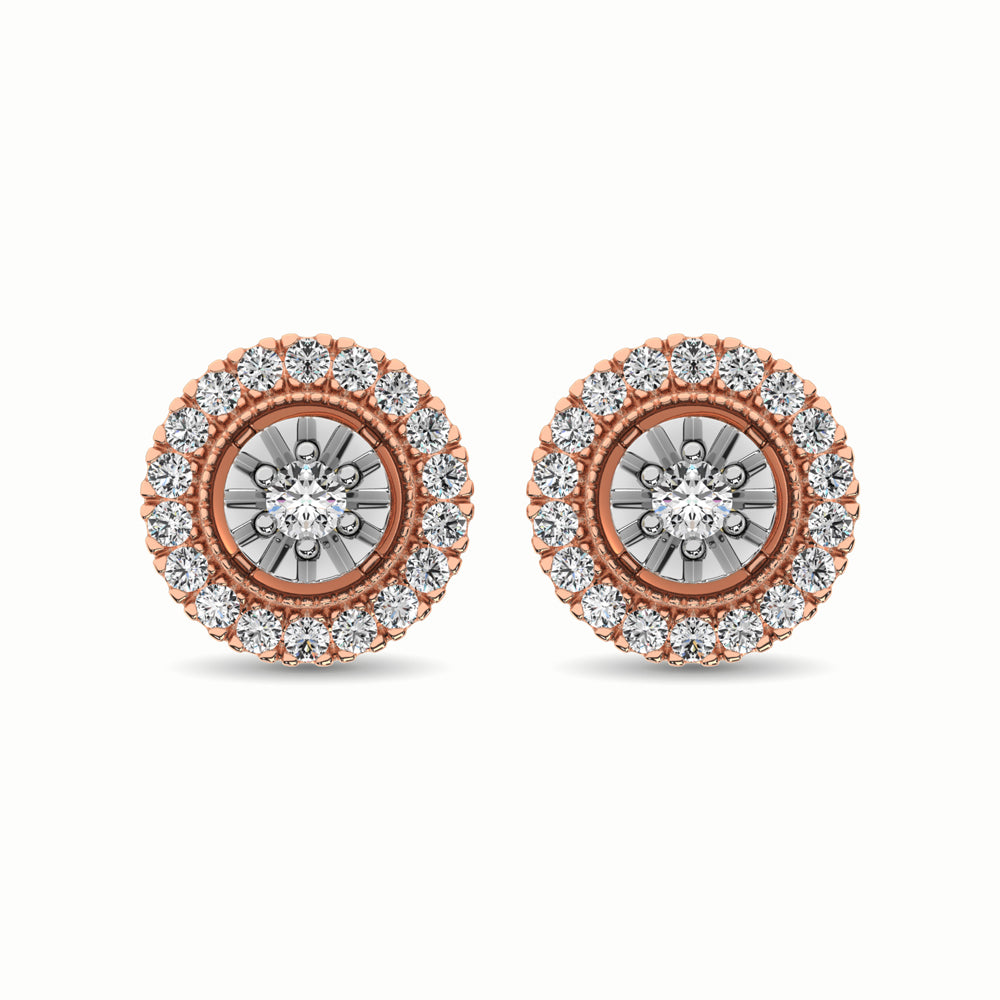 10K Rose Gold 1/3 Ct.Tw. Diamond Stud Earrings