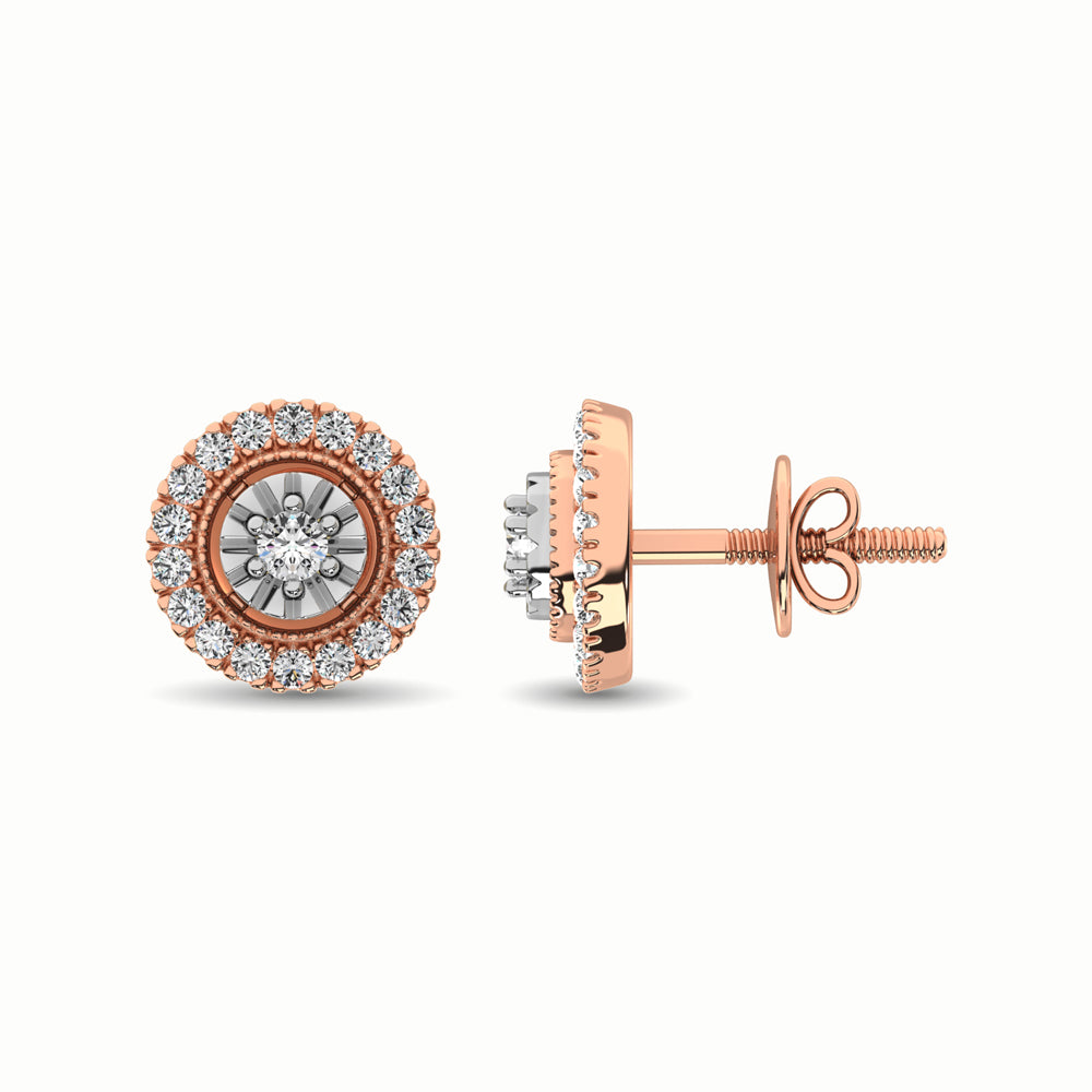10K Rose Gold 1/3 Ct.Tw. Diamond Stud Earrings