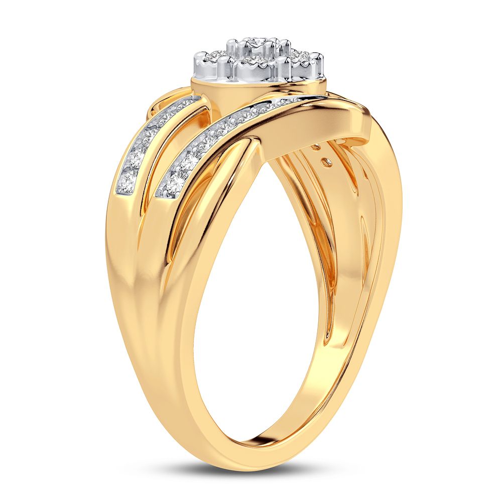10K Yellow Gold Magnifcnet 0.25Ct Diamond Ring