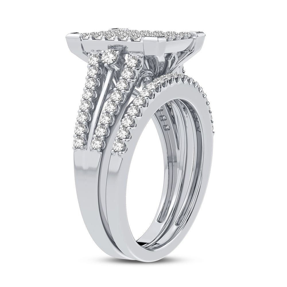 10K White Gold Elegant 1.00Ct Diamond Bridal Ring