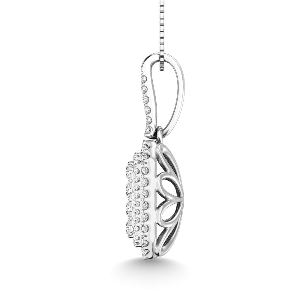 Diamond 1 3/4 Ct.Tw. Cluster Pendant In 14K White Gold