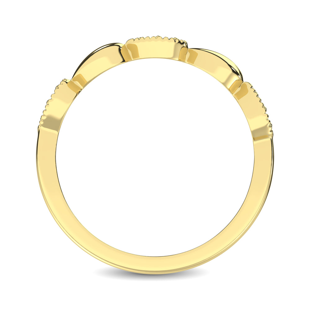 14K Yellow Gold 1/20 Ct.Tw. Diamond  Pear Shape Stackable Band