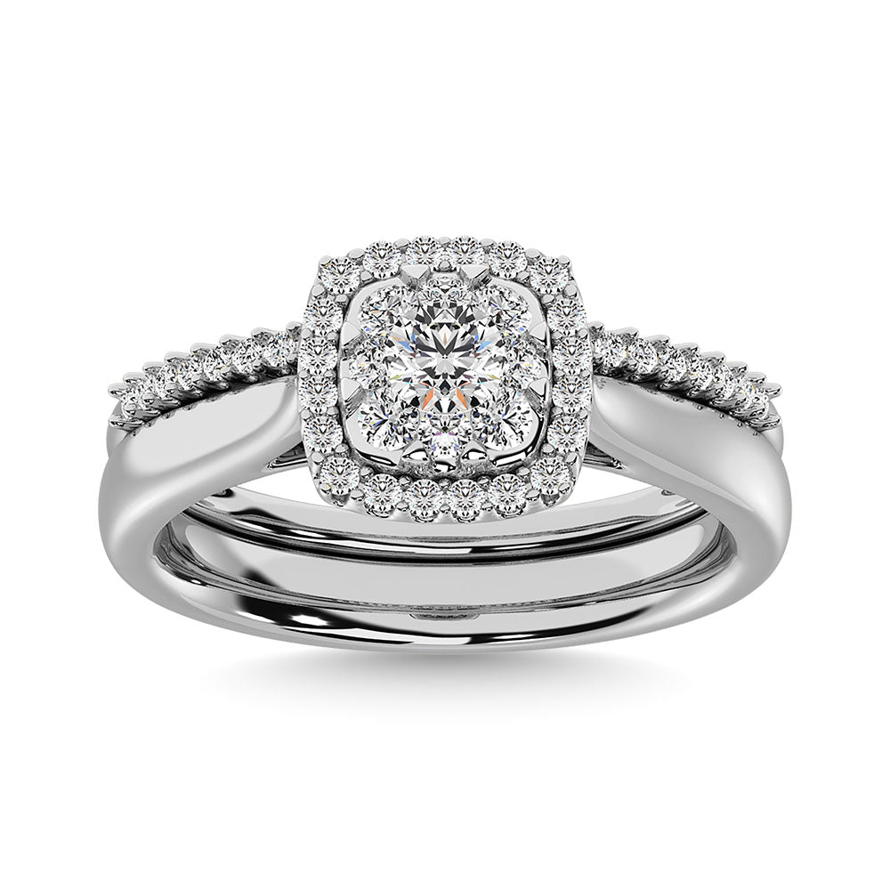 Diamond 1/2 Ct.Tw. Bridal Ring In 14K White Gold