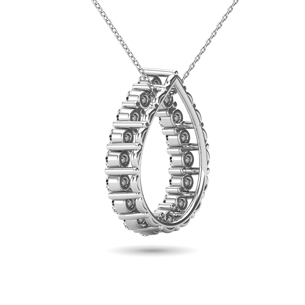 14K White Gold 3/8 Ct.Tw. Diamond Tear Drop Pendant