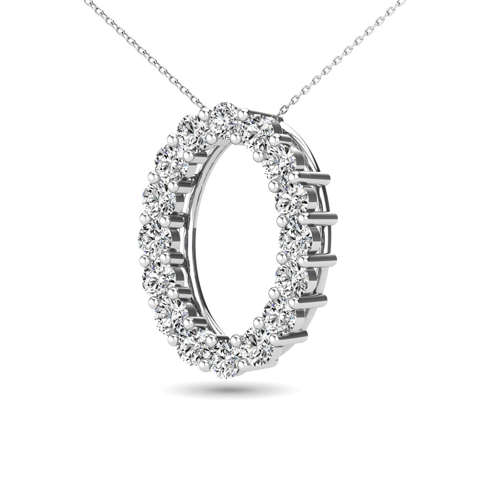 Diamond 3/8 Ct.Tw. Oval Shape Pendant In 14K White Gold