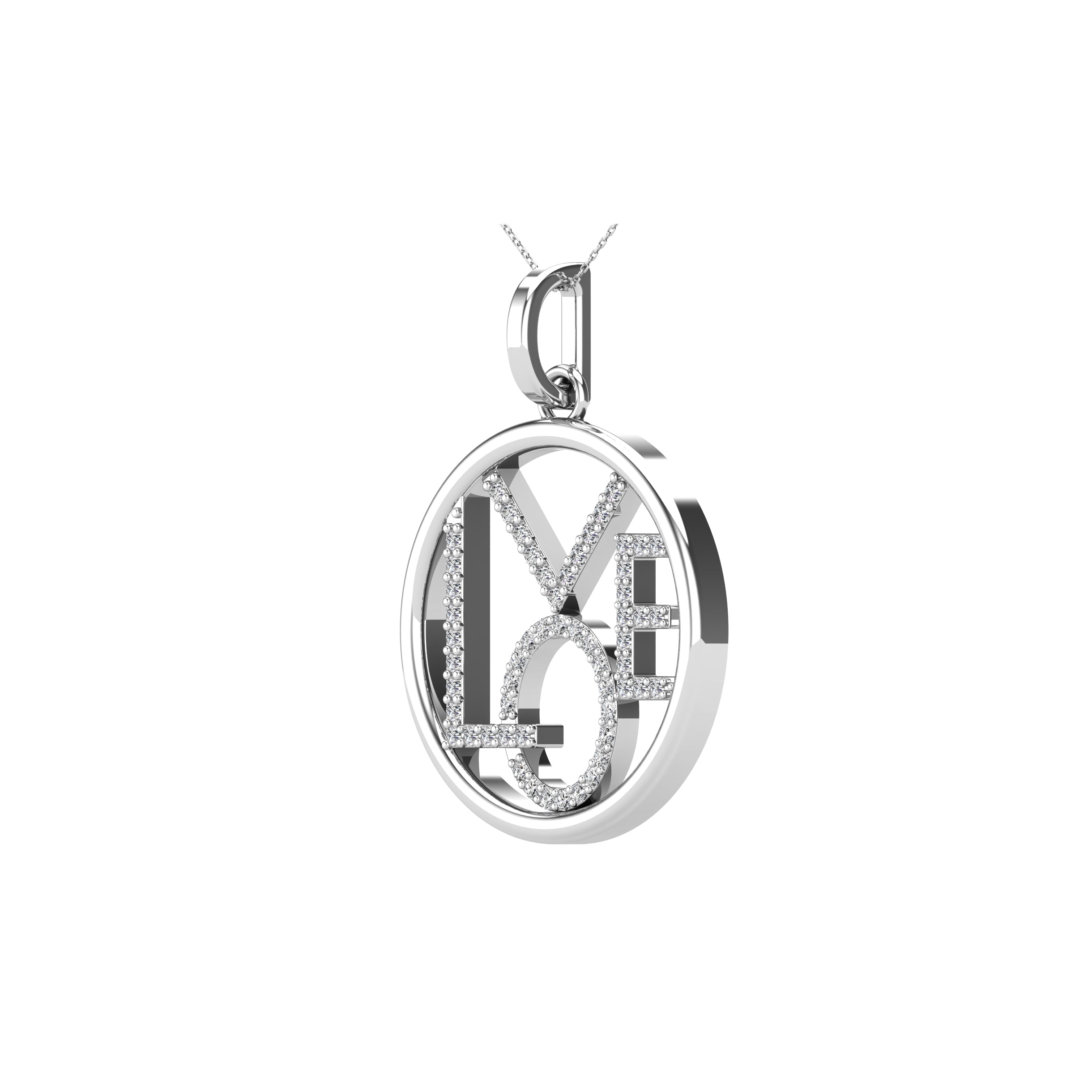 Diamond 1/10 Ct.Tw. Love Pendant In 10K White Gold