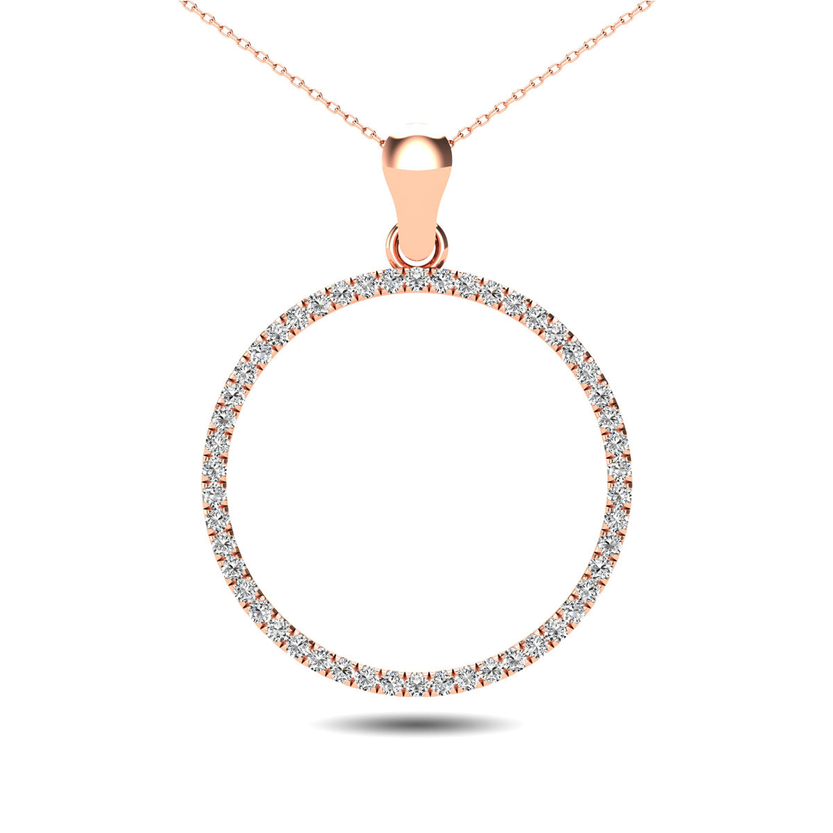 10K Rose Gold 1/6 Ct.Tw. Diamond Circle Pendant